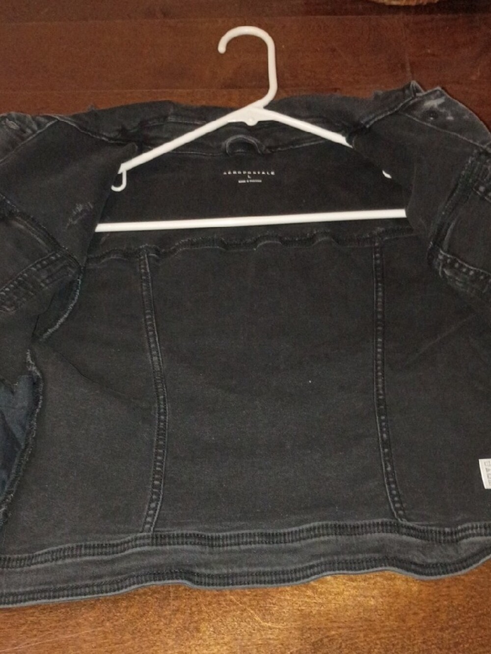 Aeropostale Black Jean Jacket with Button Front - Picture 4 of 5